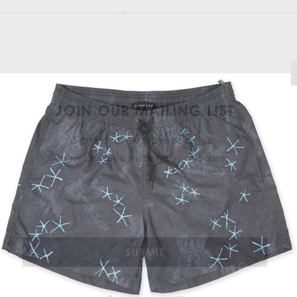 Danward Capri ELASTICATED MID-LENGTH SWIM SHORT WITH BLUE EMBROIDERY size M - Picture 7 of 8